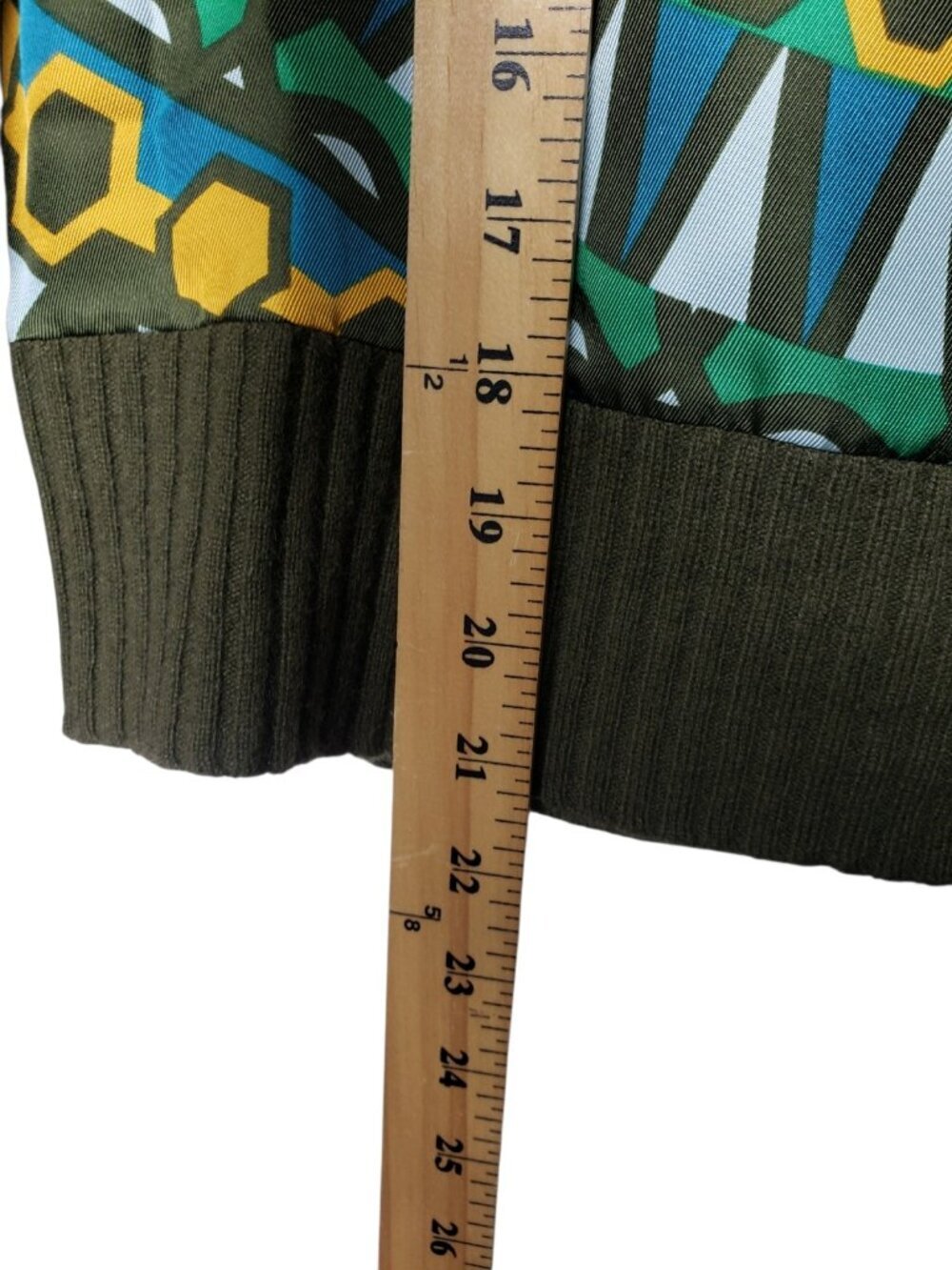 Tory Burch Womens Olive Green Half-Zip Sweater W/Vibrant Mandala Xsmalll - Picture 8 of 11